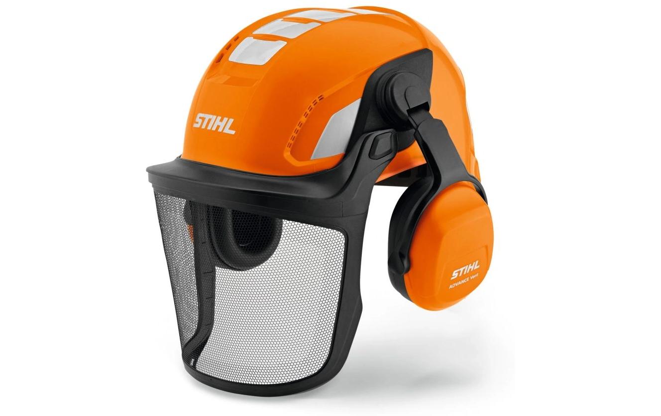 Stihl Schutzhelm Advance Vent – Orange/Schwarz, Einheitsgrösse, Kunststoff/Metall, Mit Visier