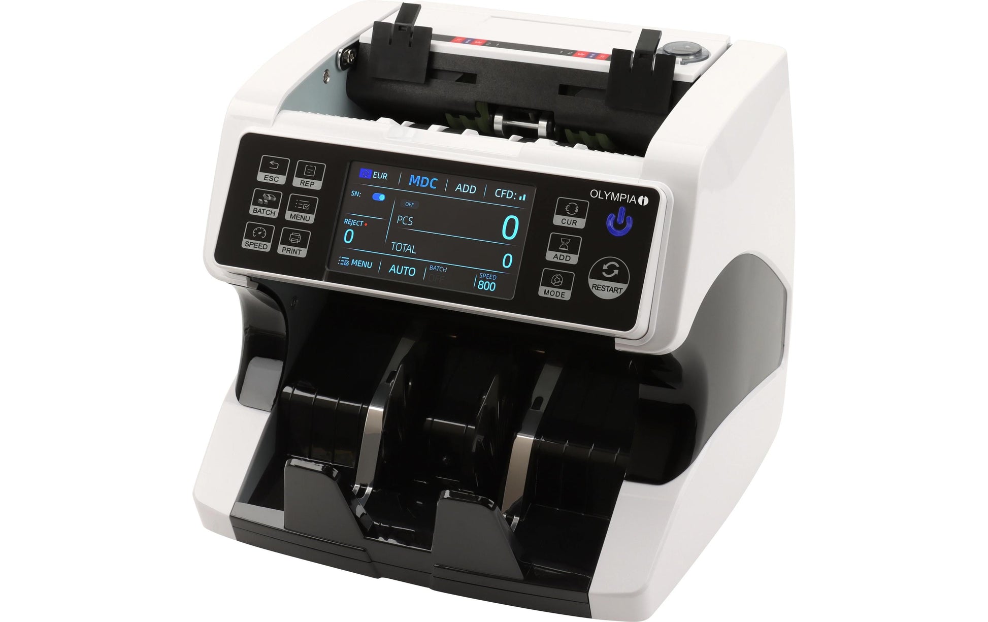 Olympia Safescan NC590 Plus – Banknotenzähler, für EUR, Schwarz, 50 × 50 × 290 mm