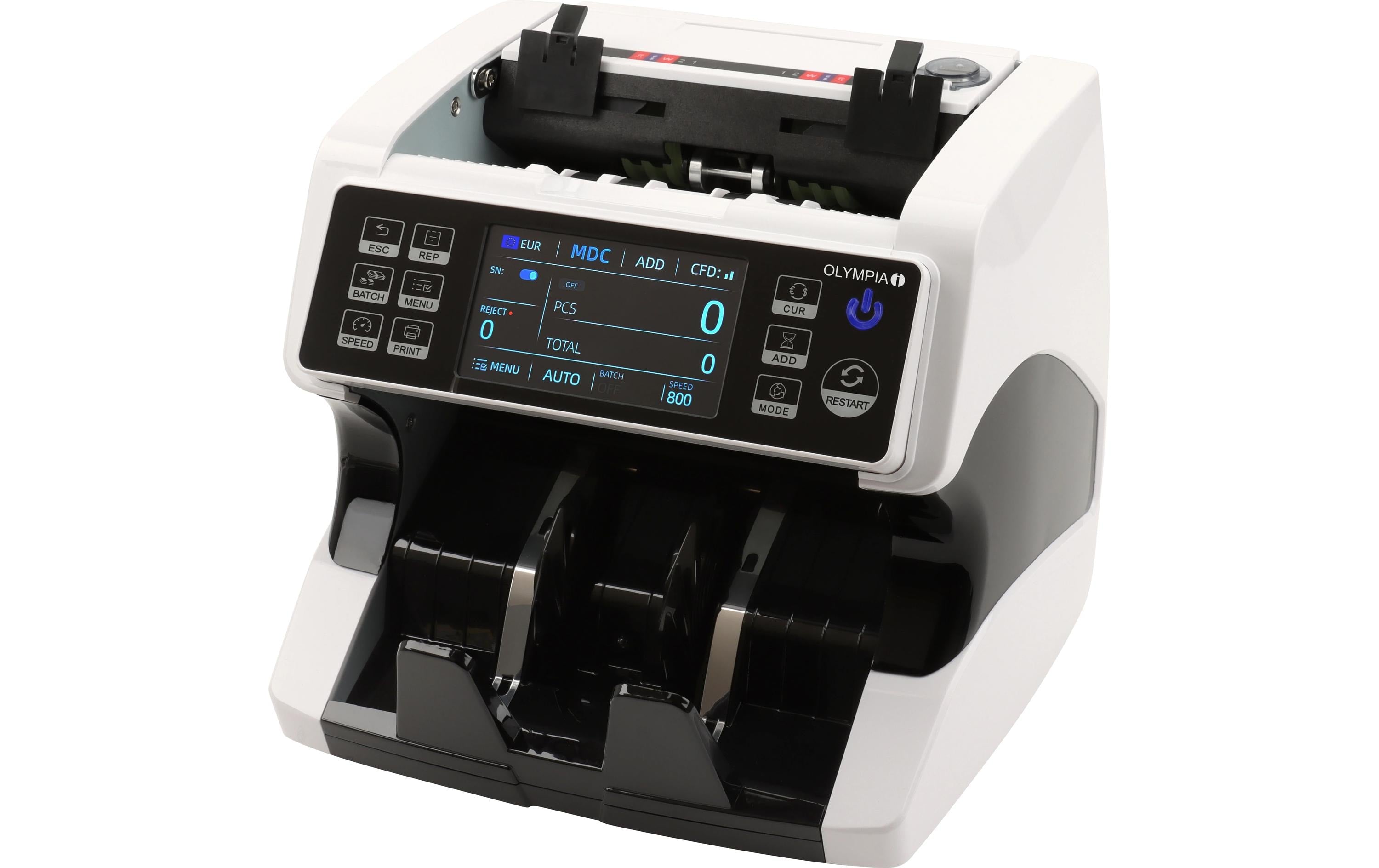 Olympia Safescan NC590 Plus – Banknotenzähler, für EUR, Schwarz, 50 × 50 × 290 mm