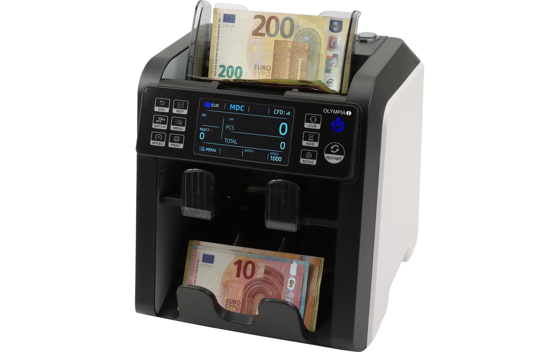 Olympia Safescan NC800 – Banknotenzähler, Automatische Erkennung/Infrarotprüfung, Schwarz
