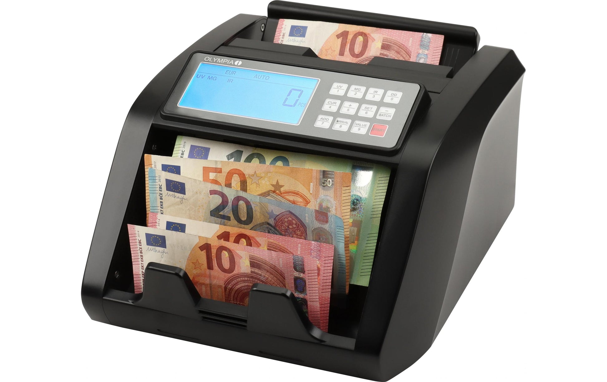 Olympia Safescan NC440 – Banknotenzähler – EUR, Schwarz, 280 × 50 × 160 mm