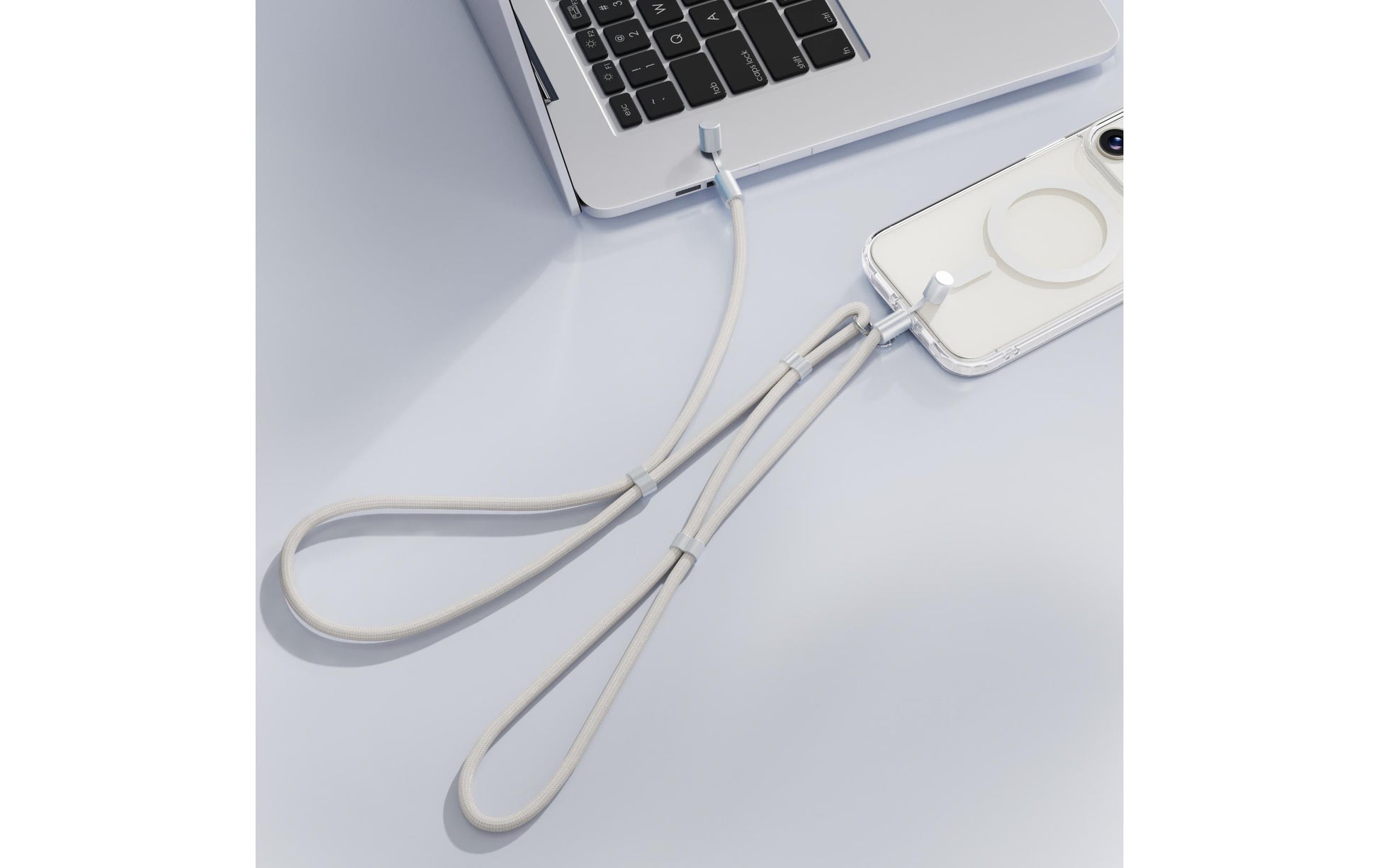 Onit Ladekabel – USB-C auf USB-C 1,8 m, 240 W, Silikon, Beige – für USB-C Geräte