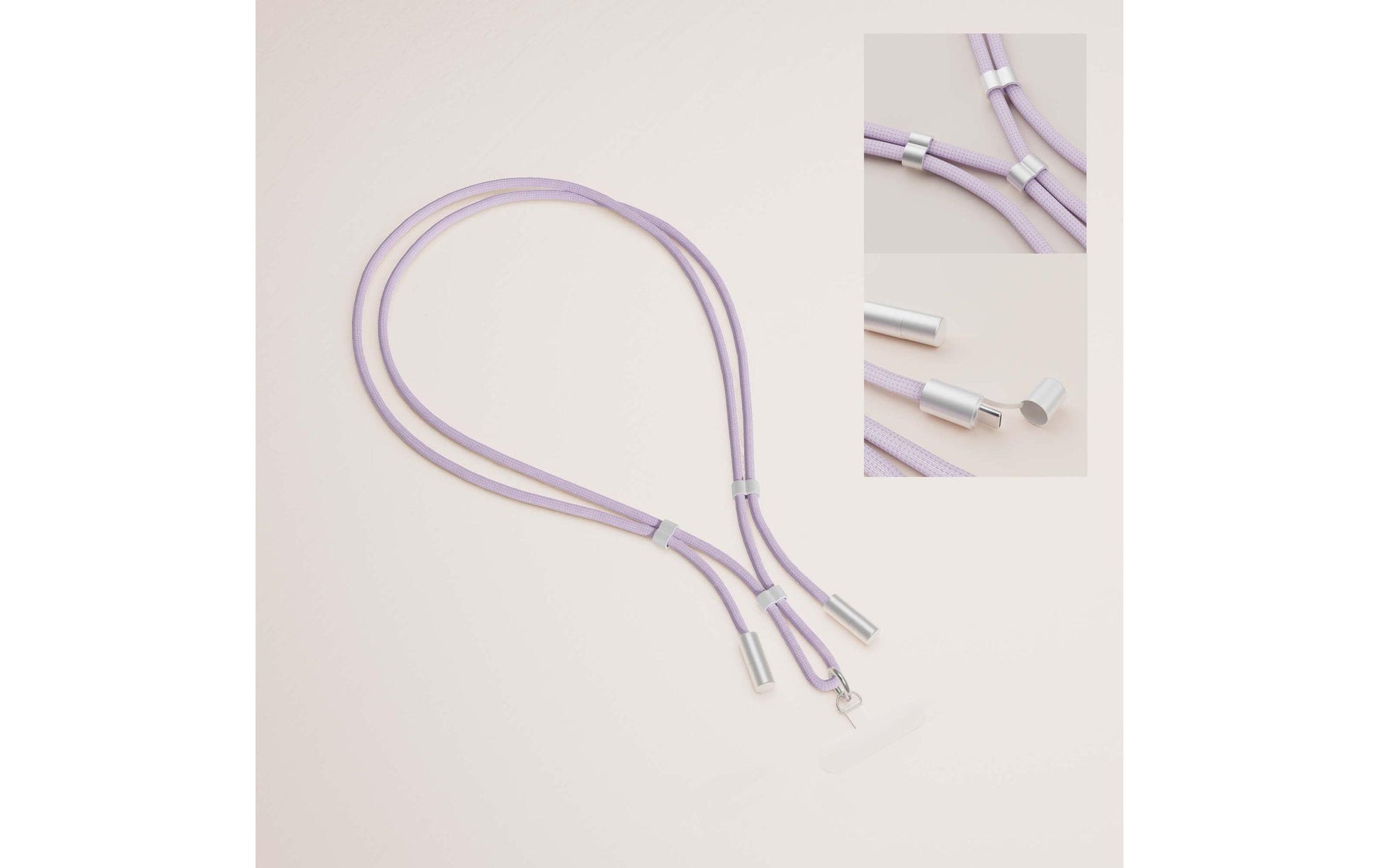 Onit Ladekabel – USB-C auf USB-C 1,8 m, 240 W, Schlüsselanhänger, Violett – für USB-C Geräte