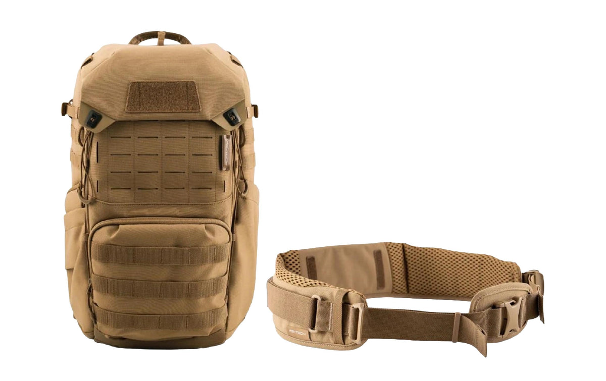 PGYTECH OneMo Tactical 35 l Kamerarucksack – Platz für 6 Objektive, Notebookfach 16", Hüftgurt – Braun