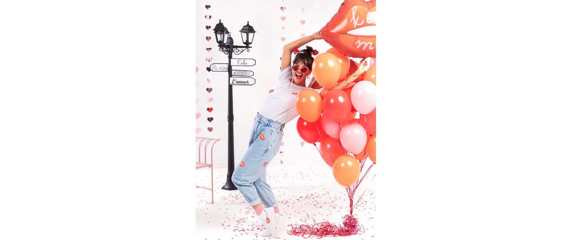 Partydeco Konfetti Herzen – rot – 6 × 1,6 cm – Papier – 15 g