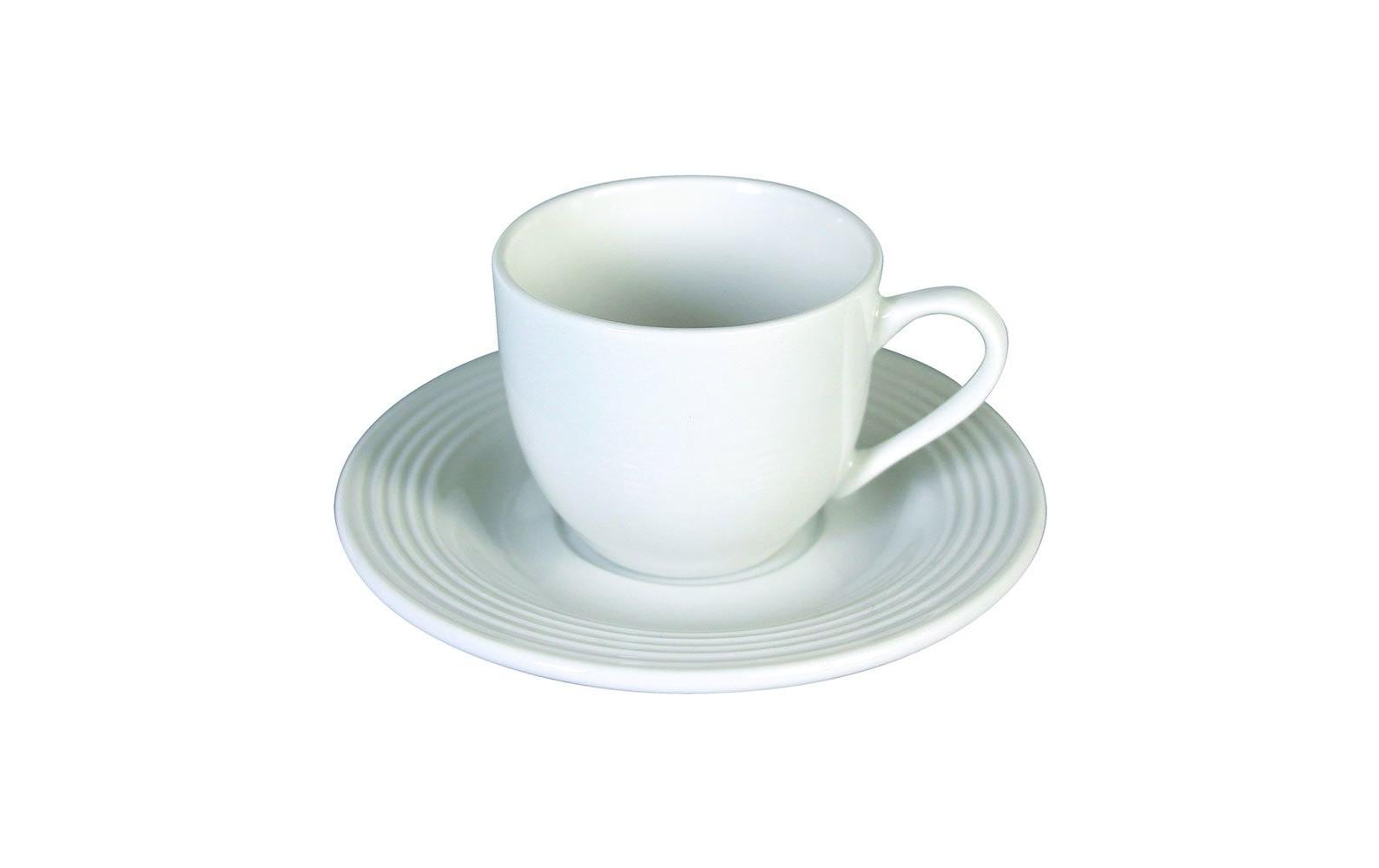 Tognana Porcellane Tognana Espressotassen Polis Circles – 6er Set, 100 ml, Porzellan, Weiss, spülmaschinenfest