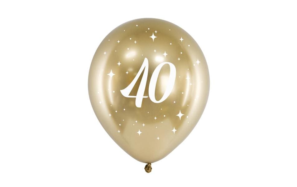 Partydeco Geburtstagsluftballons – Gold – Ø 30 cm – Latex – 6 Stk