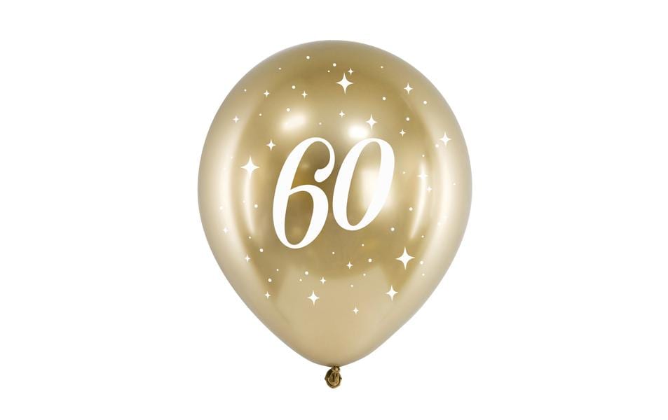 Partydeco Geburtstagsluftballons – Gold – Ø 30 cm – Latex – 6 Stk