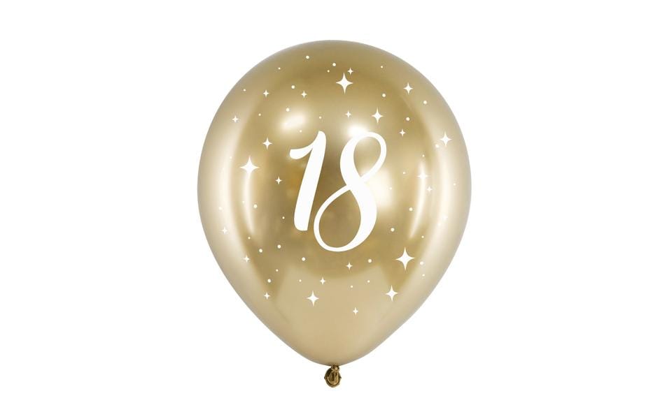 Partydeco Geburtstagsballons – Gold – Ø 30 cm – Latex – 6 Stk