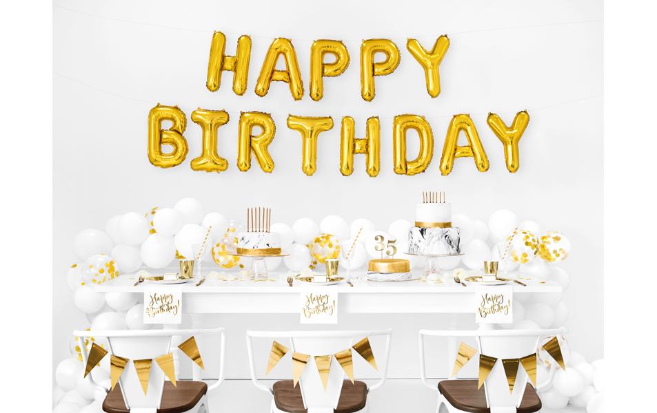 Partydeco Geburtstagskerzen glatt – Gold – 6 cm – 6 Stk