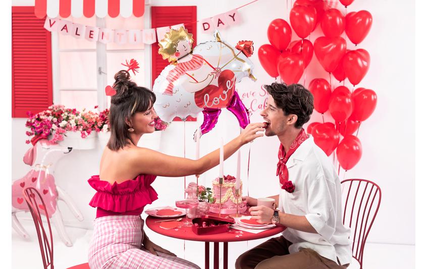 Partydeco Herzluftballons – Kirschrot – Ø 40 cm – Latex – 6 Stk