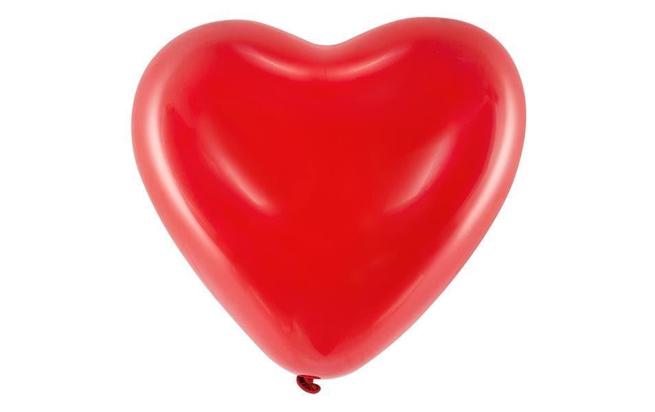 Partydeco Herzluftballons – Kirschrot – Ø 40 cm – Latex – 6 Stk