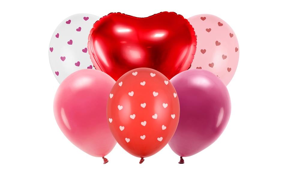 Partydeco Herzluftballons – mehrfarbig – Ø 30 cm – Latex – 6 Stk