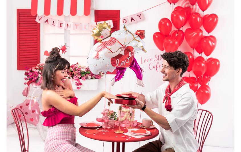 Partydeco Herzluftballons – Kirschrot – Ø 40 cm – Latex – 6 Stk