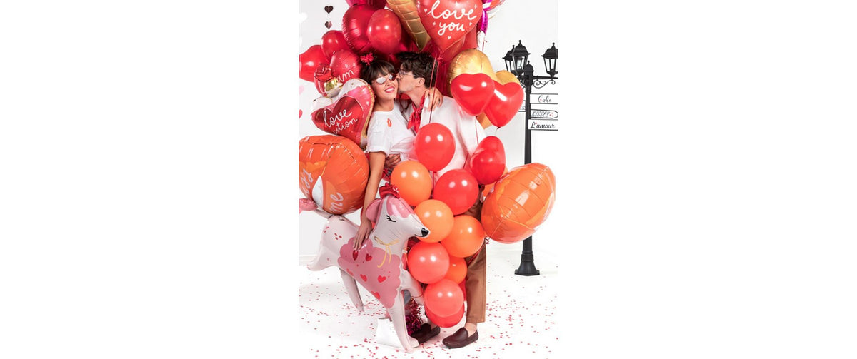 Partydeco Herzluftballons – Kirschrot – Ø 40 cm – Latex – 6 Stk