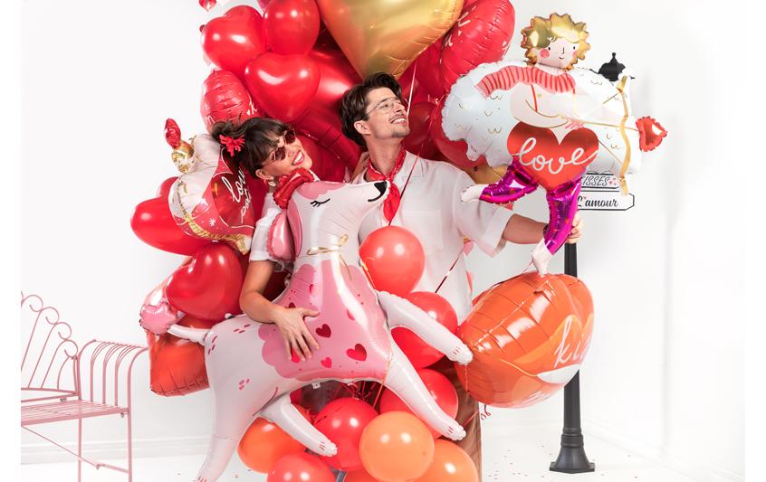 Partydeco Herzluftballons – Kirschrot – Ø 40 cm – Latex – 6 Stk