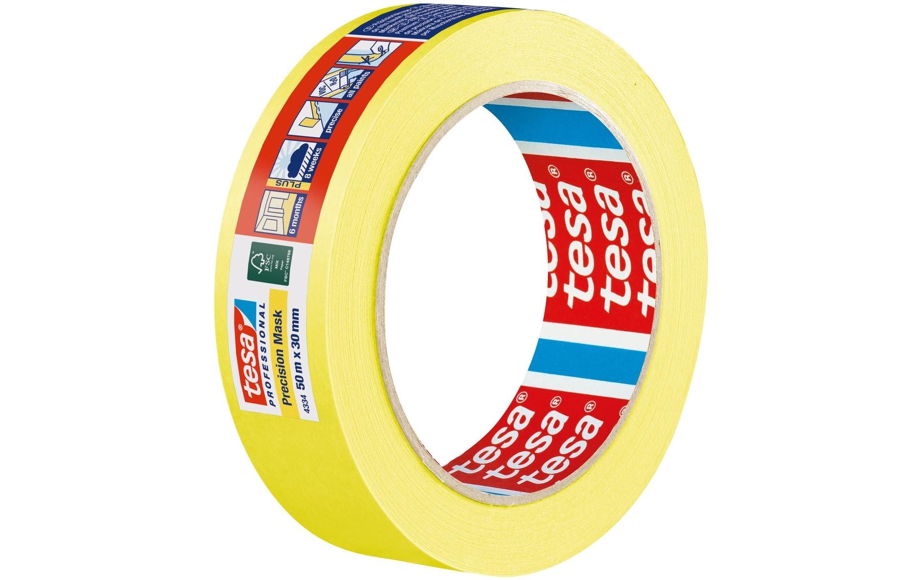 TESA Malerband Precision Mask, gelb – 30 mm × 50 m