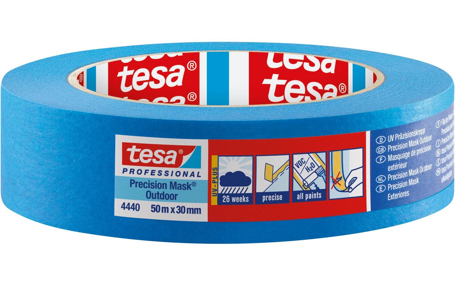 TESA Malerband Precision Mask Outdoor 26, blau – 19 mm × 50 m, aussen