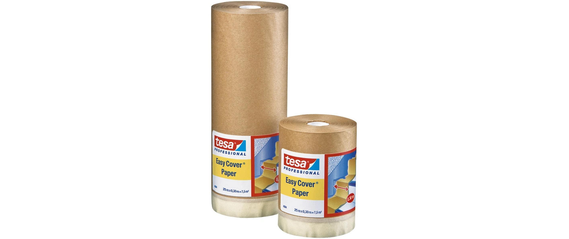 TESA Abdeckfolie mit Band, Chamois – 180 mm × 25 m