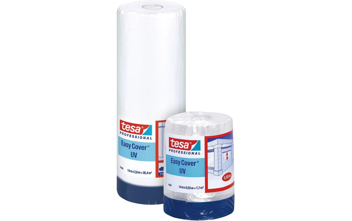 TESA Abdeckfolie mit Band, Blau – 2600 mm × 14 m