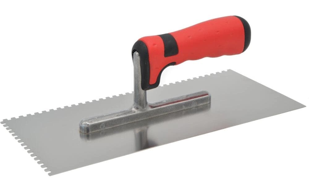 Laser & tools Glättekelle – 280 × 130 mm, Edelstahl/Kunststoff (Griff: Zwei-Komponenten), Rot