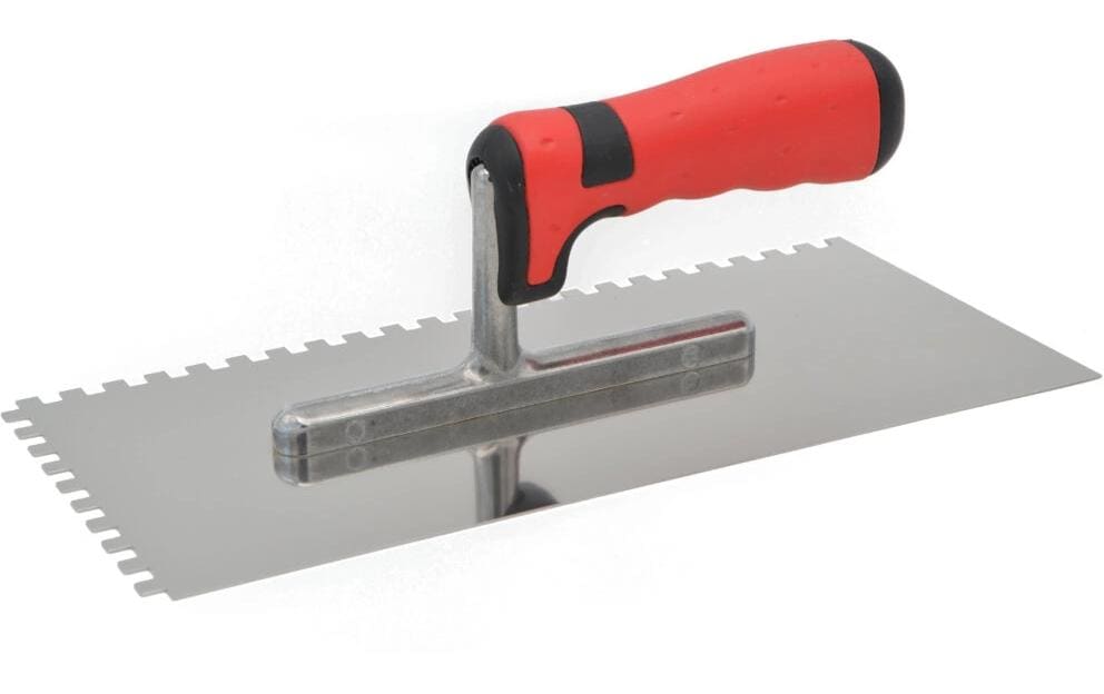 Laser & tools Gezahnte Putzkelle 6×6 mm, 280 × 130 mm, Edelstahl, Zweikomponenten-Griff