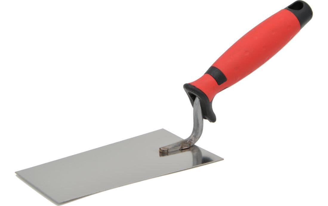 Laser & tools Berner Putzkelle – Breite 105 mm, Edelstahl, Zwei-Komponenten-Griff, Rot