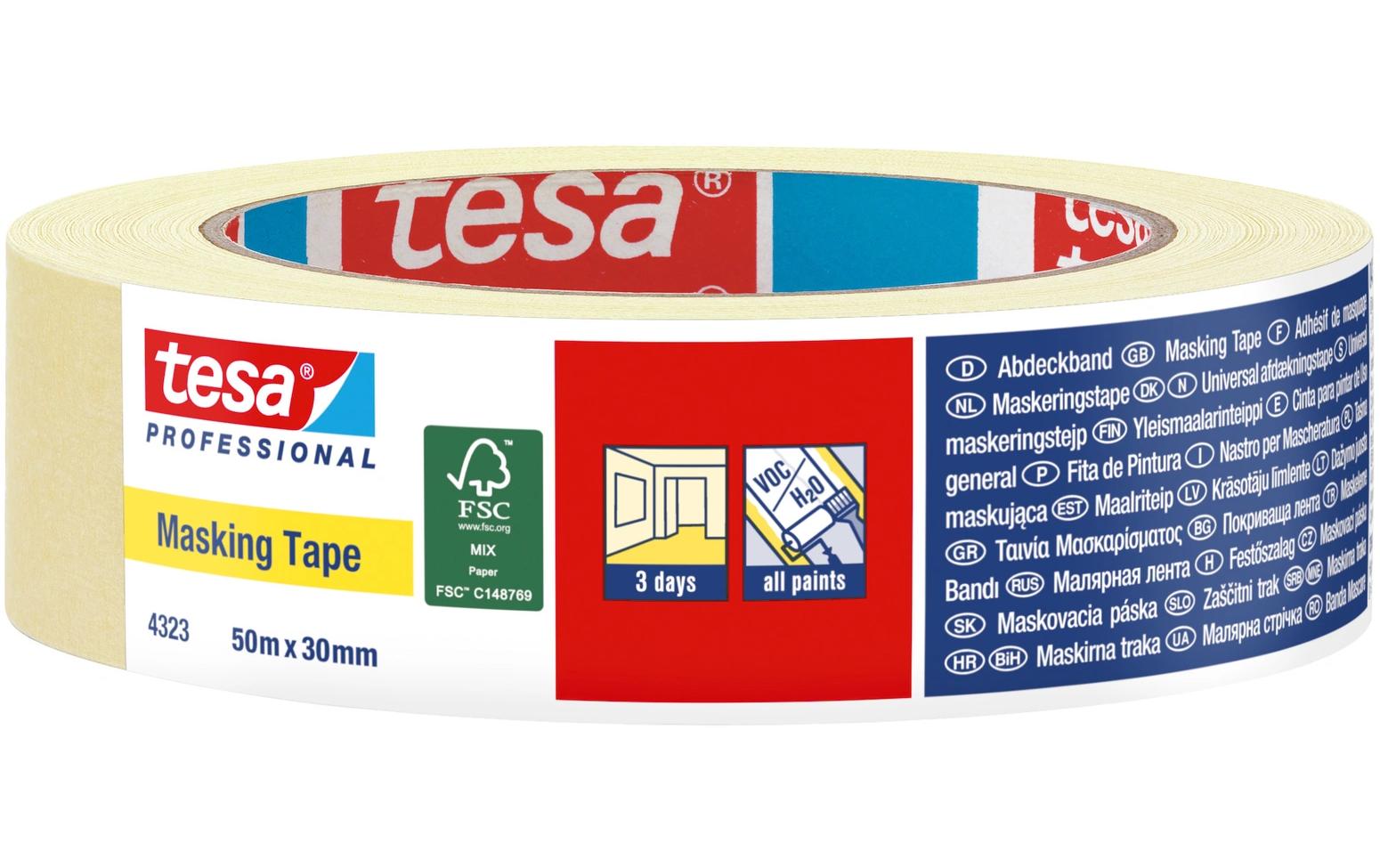 TESA Malerband, Chamois – 30 mm × 50 m, Innen