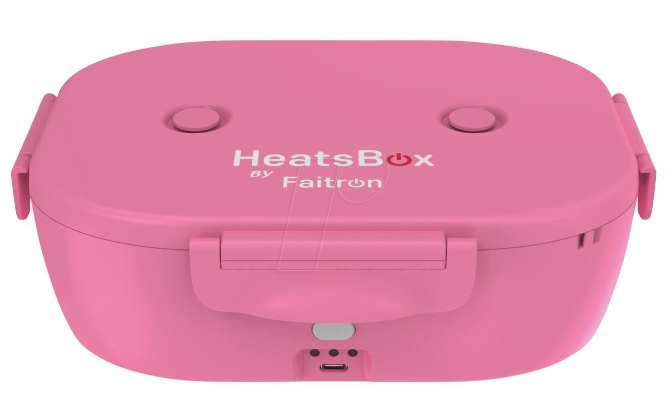 HeatsBox Lunchbox GO Kids – 930 ml, 17,8 × 25,4 × 12,7 cm, Edelstahl, Rosa, spülmaschinenfest, BPA-frei