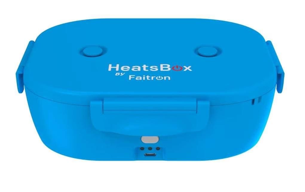Heatsbox GO – Lunchbox 930 ml, 22,2 × 16,6 × 7,8 cm, Edelstahl, blau, für Kinder