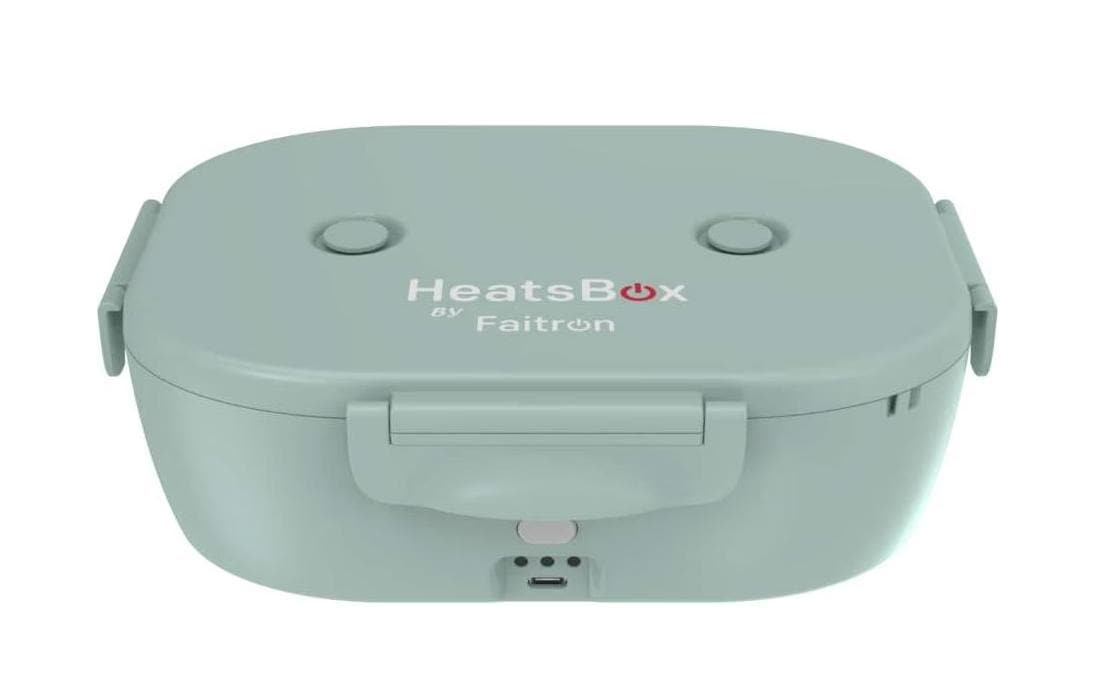 Heatsbox Lunchbox 930 ml, 22,2 × 16,6 × 7,8 cm, Edelstahl, BPA-frei, grün, für Kinder