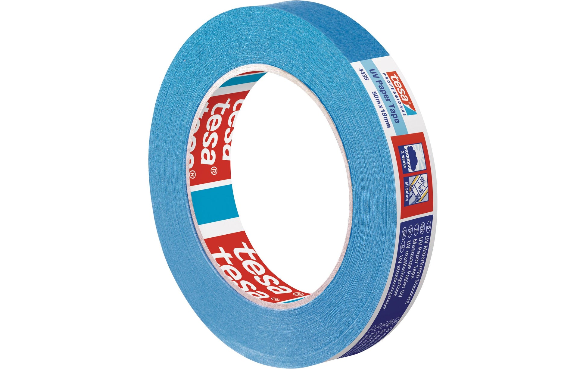 TESA Malerband, Blau – 19 mm × 50 m, Aussen, UV-beständig, Rückstandsfrei bis 14 Tage