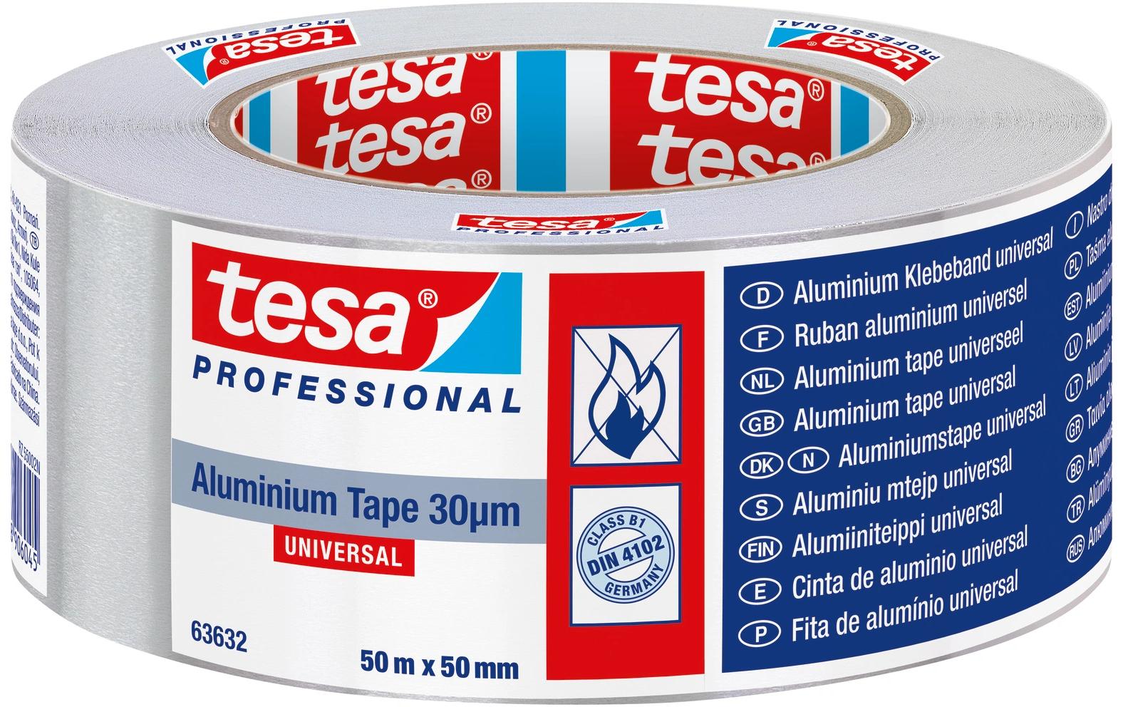 Tesa Aluminiumband – 50 mm × 50 m – silber