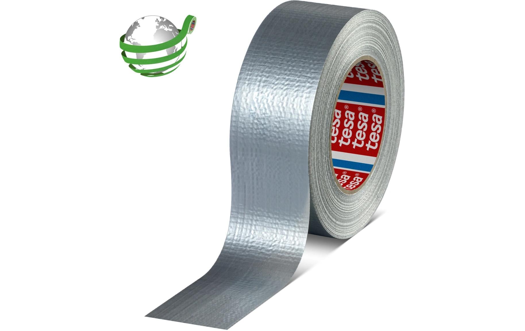 TESA Gewebeband – 50 mm × 50 m, silber, Gewebe, PE-beschichtet, feuchtigkeitsbeständig, 1 Stück