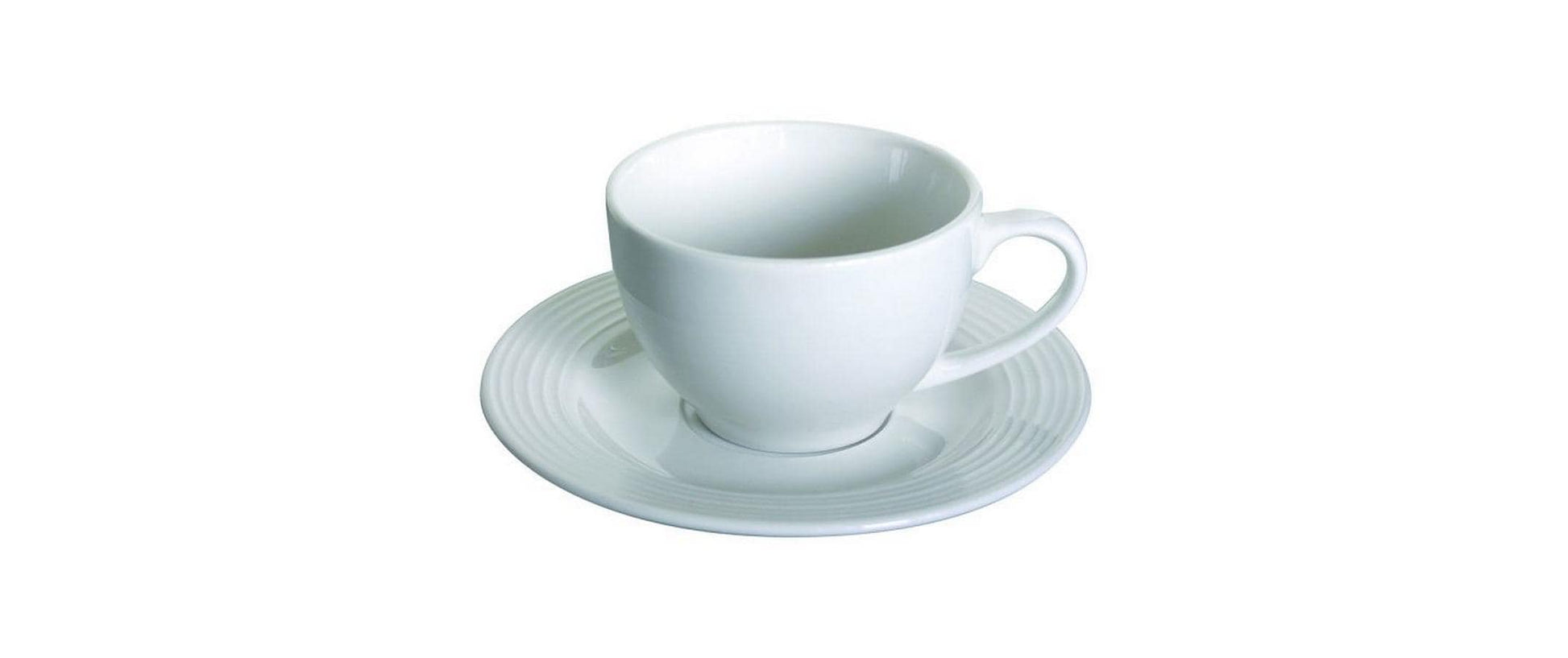 Tognana Porcellane Tognana Kaffeetassen-Set Polis Circles – 6er Set, 200 ml, Ø 8,5 cm, Porzellan, Weiss, spülmaschinenfest