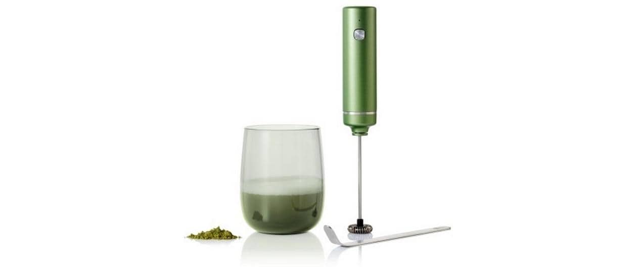 Adhoc Milchschäumer-Stab Matcha Set – 3-teilig, grün/silber/transparent