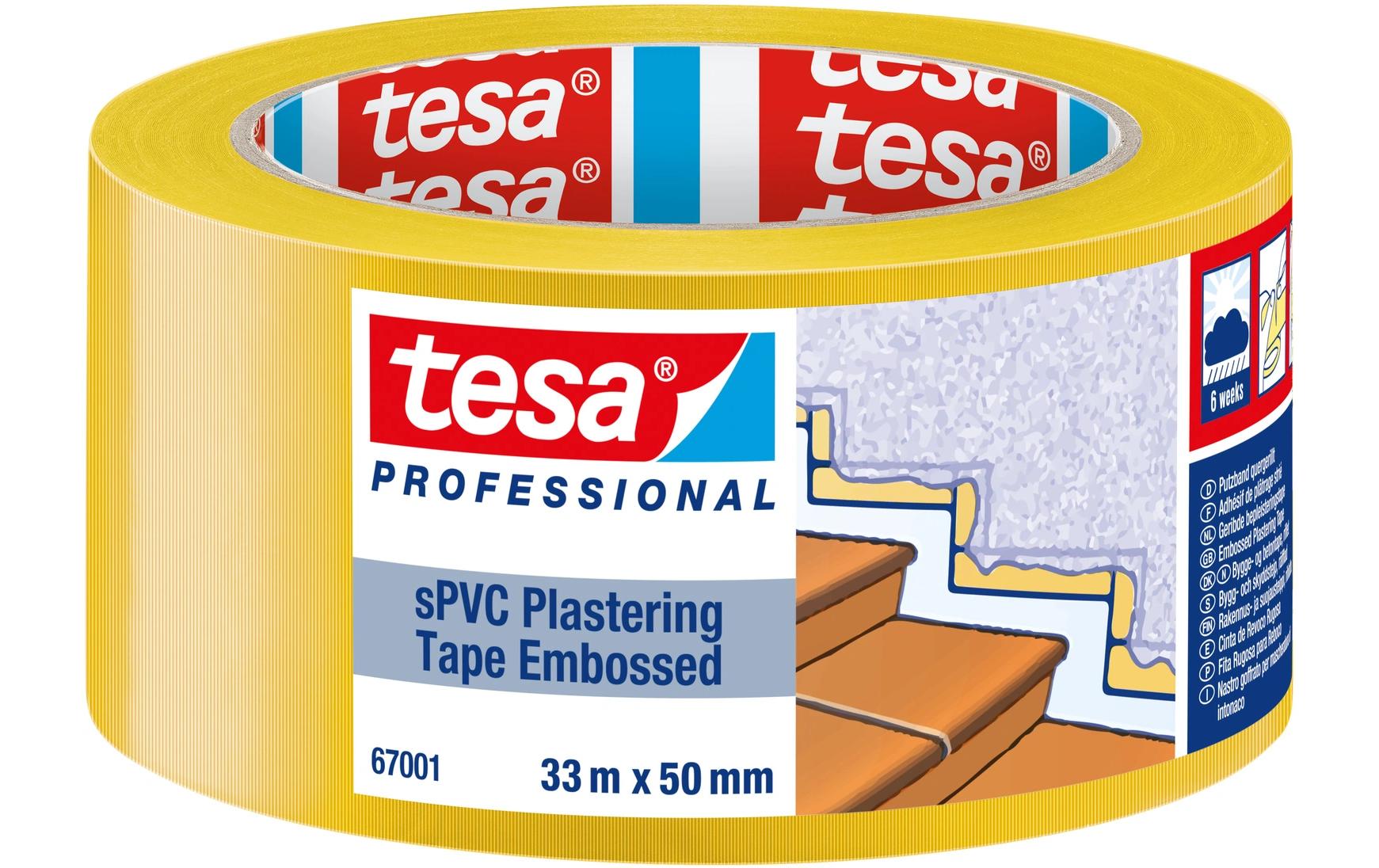 TESA Putzband, Gelb – 50 mm × 33 m, PVC