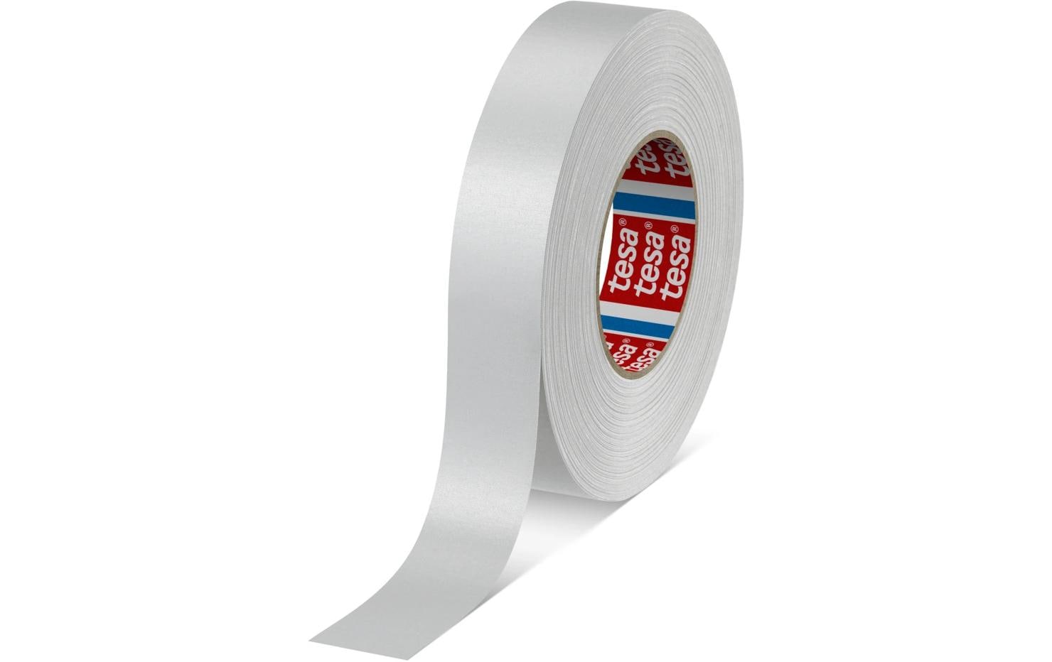 TESA Gewebeband/Gaffa – 30 mm × 50 m, Weiss, Acrylat, Selbstklebend, Wetterfest, 50 Stück