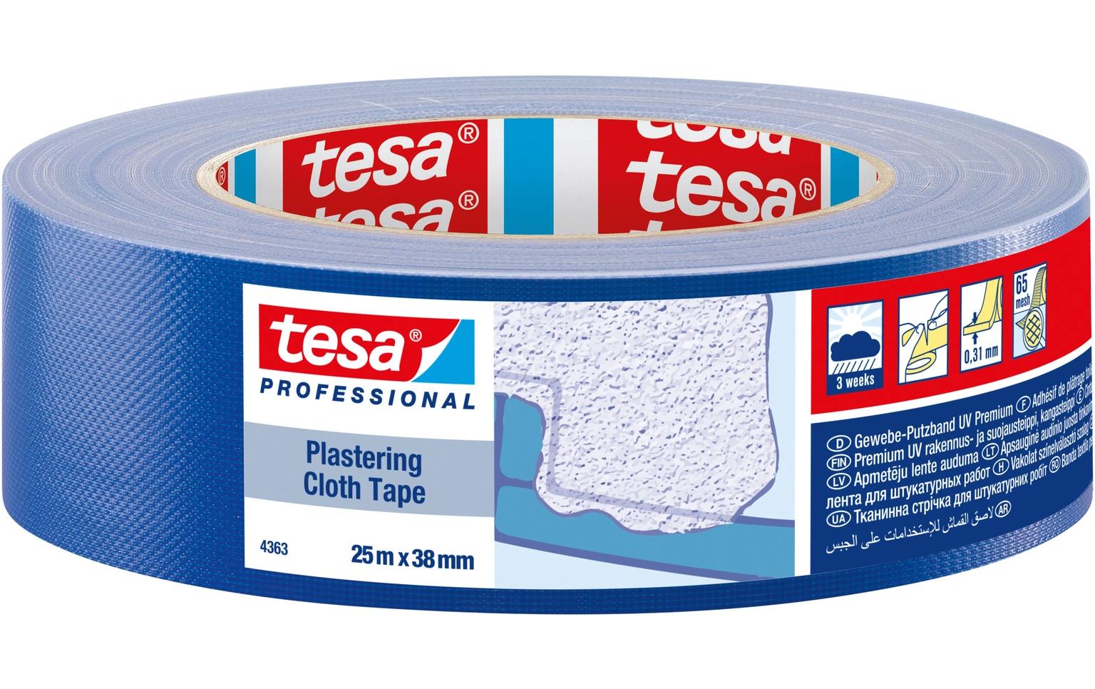 TESA Putzband, Blau – 50 mm × 25 m