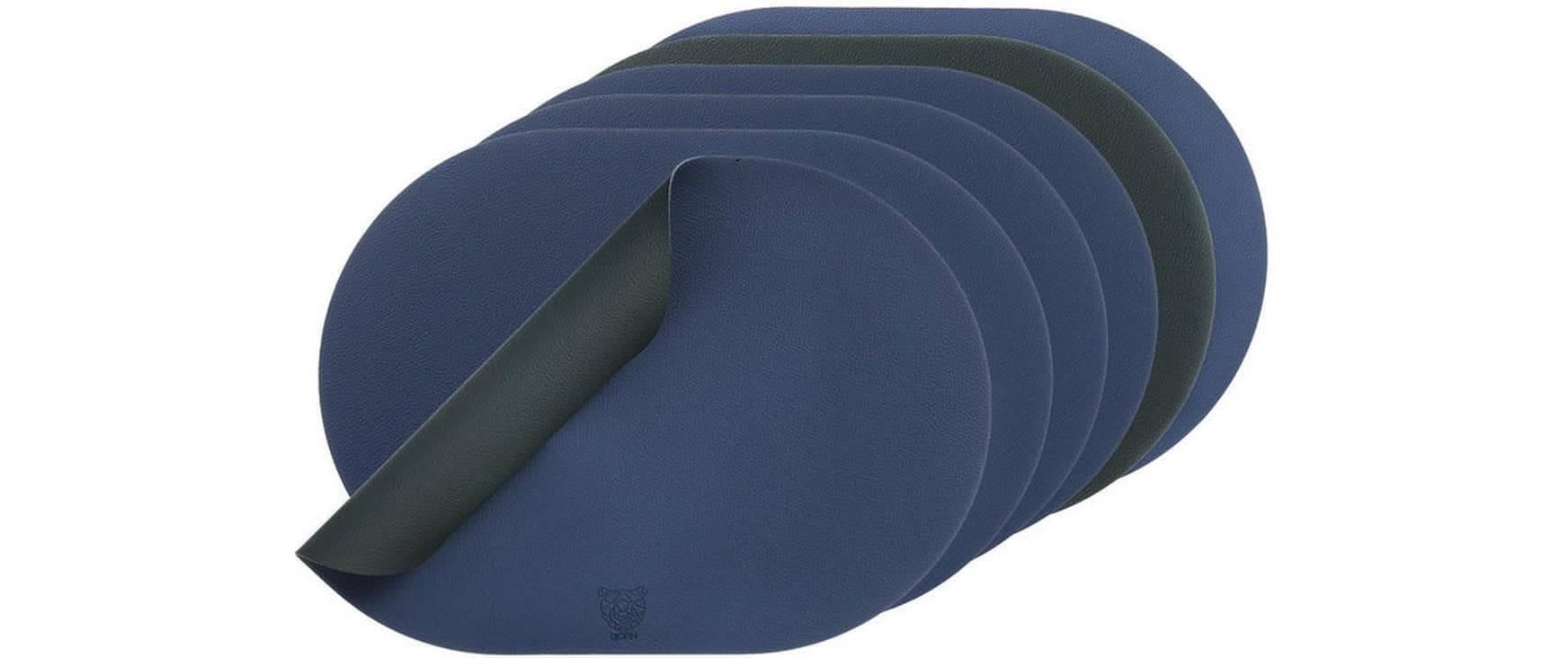 Björn Tischset – 30×44,5 cm, 6er-Set, Recyceltes Leder, Blau/Grau
