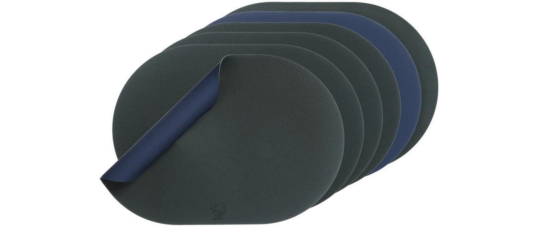Björn Tischset – 30×44,5 cm, 6er-Set, Recyceltes Leder, Blau/Grau