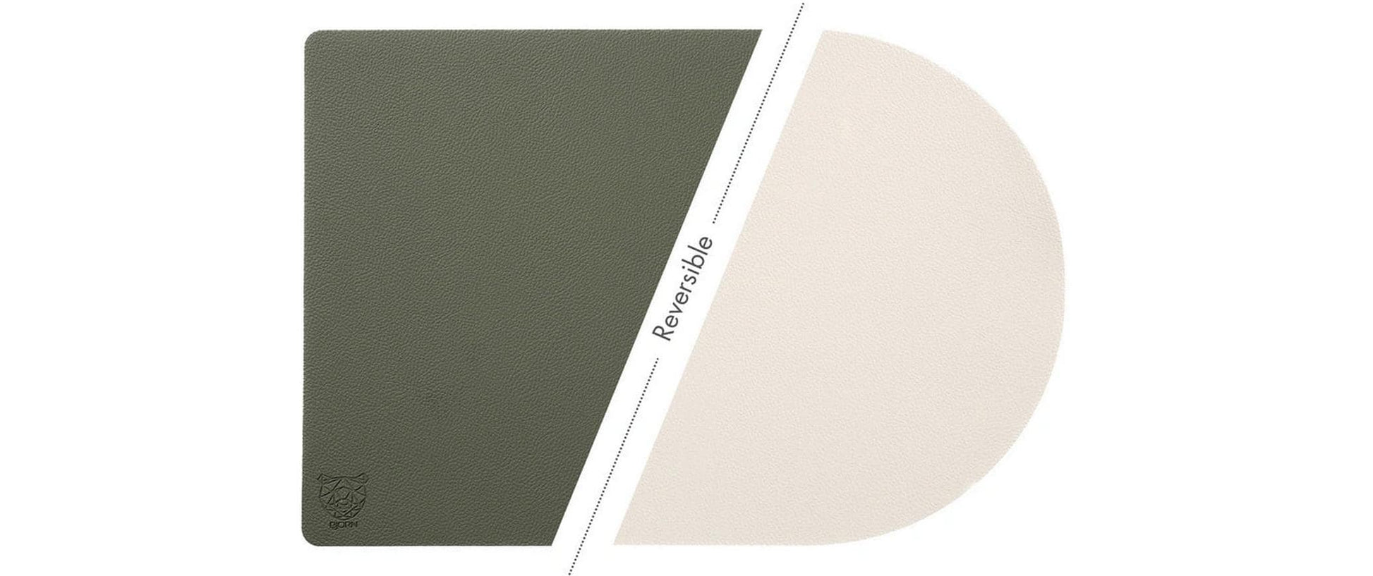 Björn Tischset – 30×44,5 cm, 6er-Set, Recyceltes Leder/PVC, Creme/Grün