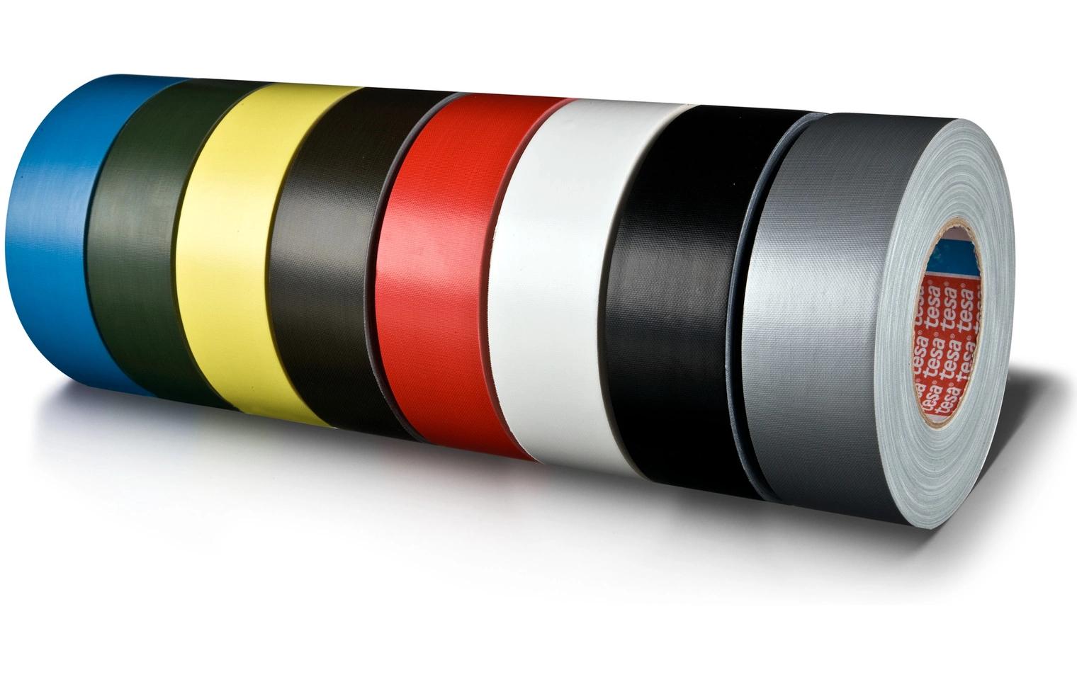 TESA Gewebeband – 50 mm × 50 m, olivgrün, Baumwollgewebe, permanent, 18 Stück