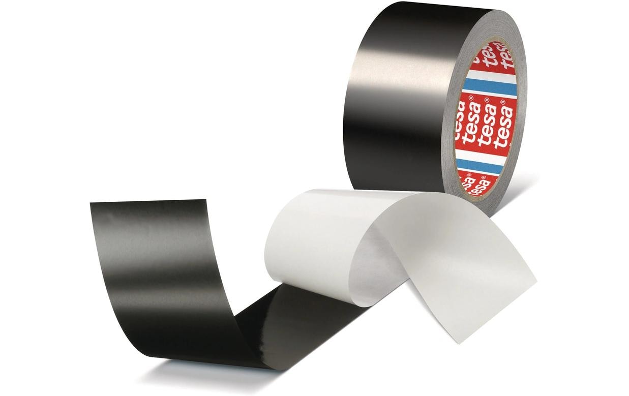 TESA Alufolienband – 50 mm × 25 m, schwarz, Aluminium, permanent, 1 Stück