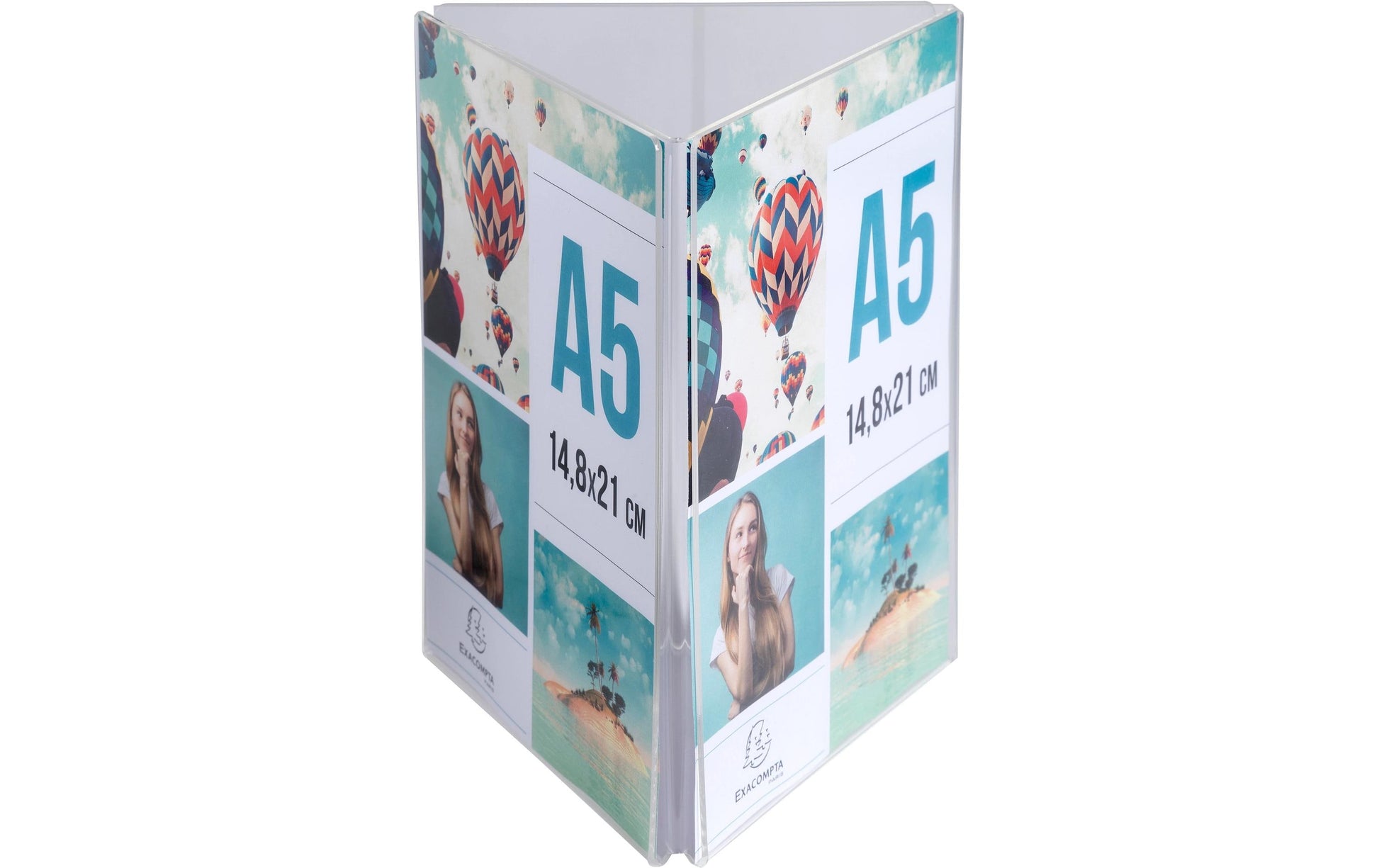 Exacompta Tischaufsteller – für A5 – Hochformat – Transparent – Acryl – 150×145×212 mm