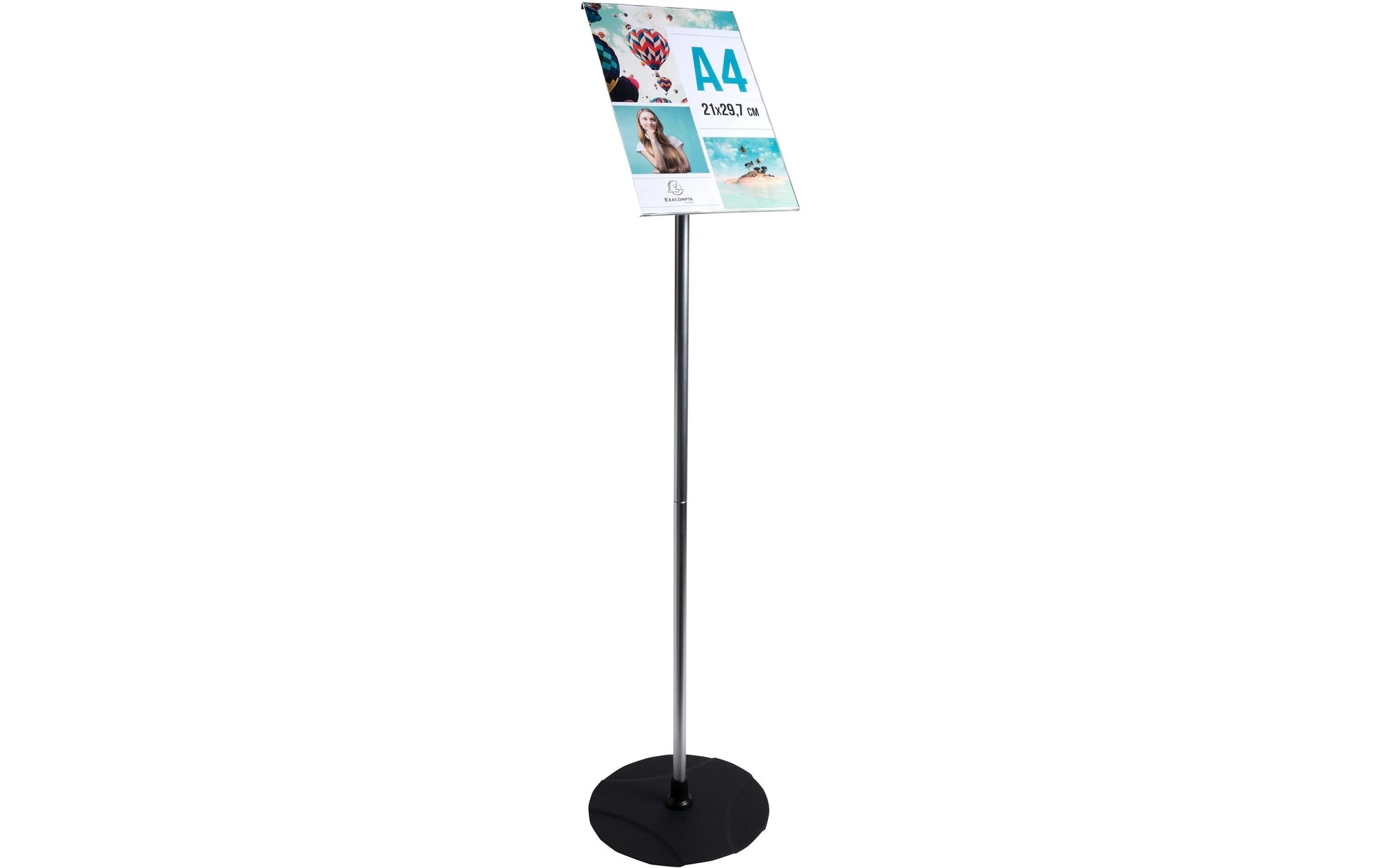 Exacompta Bodenständer – für A4 – Hochformat – Acryl/Aluminium – 270×1000×270 mm