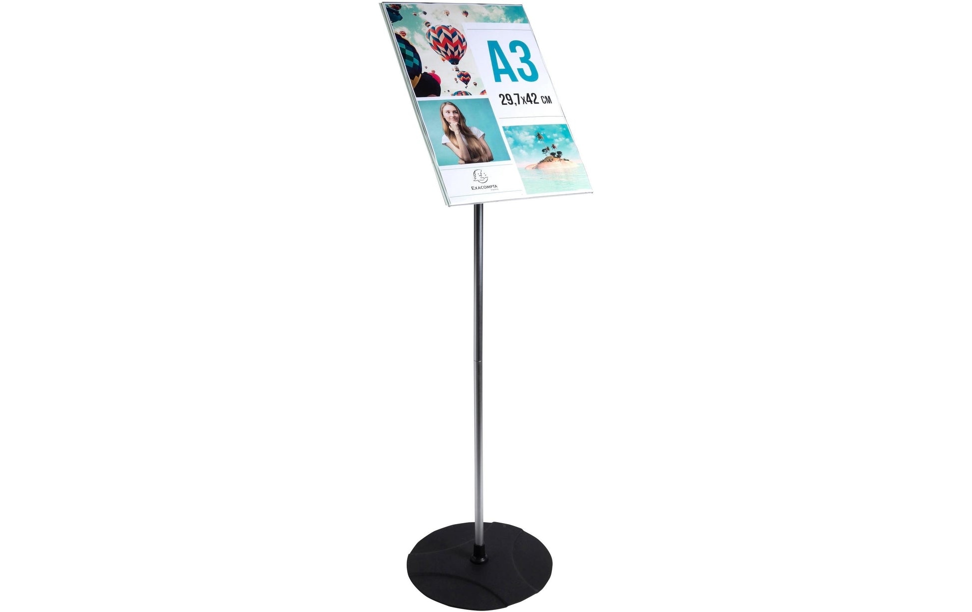 Exacompta Sichttafelhalter – für A3 – Hochformat – Acryl/Aluminium – 330×330×1000 mm