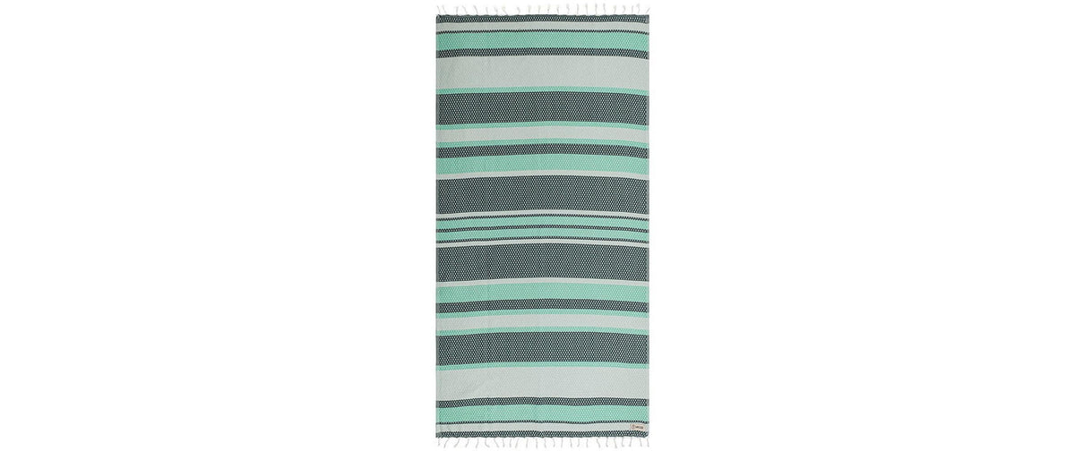 Haushaltsware SandCloud Jade Dobby Stripe Wohndecke – Baumwolle, Grün – 94 × 170 cm