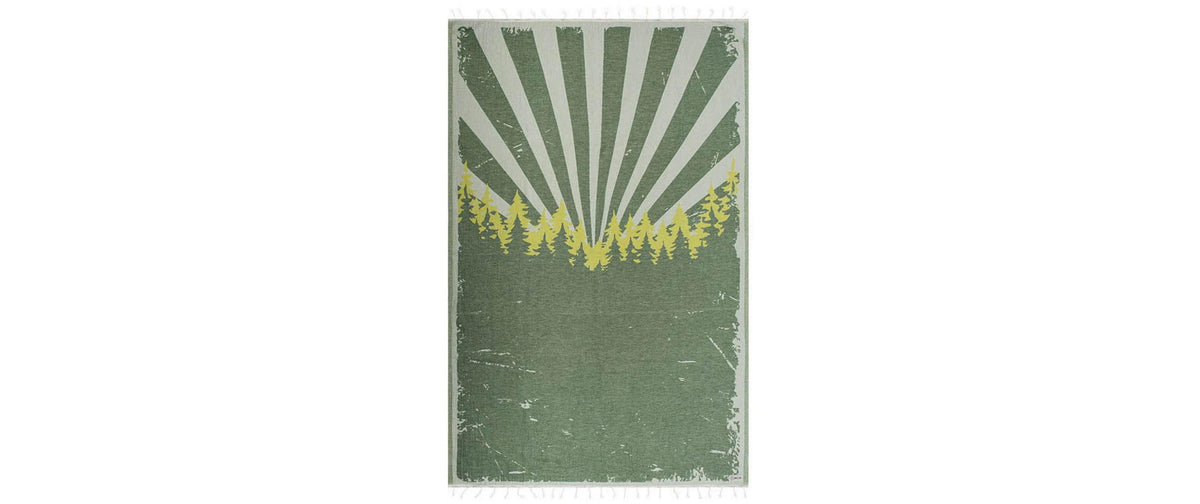 Haushaltsware SandCloud Strandtuch GLADE - GROSS – 130 × 180 cm, Grün, Bio-Baumwolle