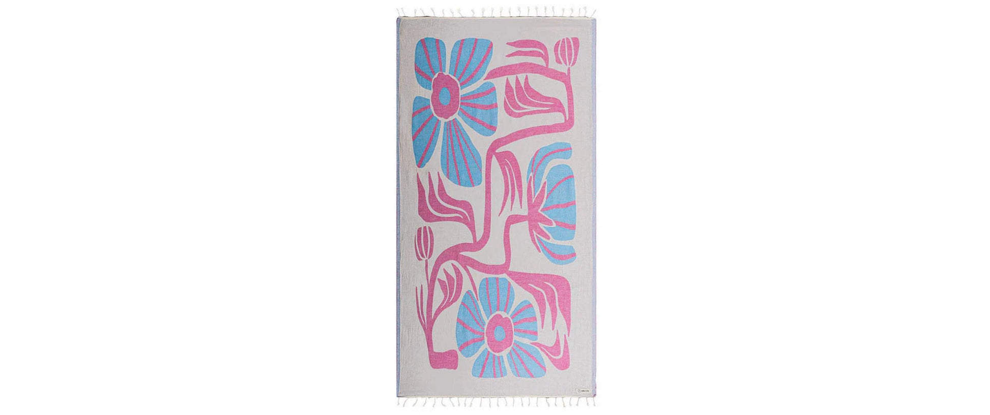 Haushaltsware SandCloud Strandtuch – 94 × 170 cm, Blau/Rosa, 100% Bio-Baumwolle